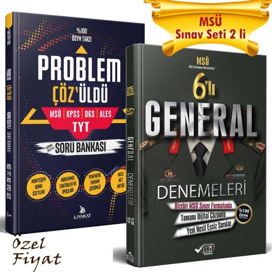 MSÜ Sınav Seti 2’li + 6’lı General Deneme + Problem Çözüldü | Liyakat Yayınları