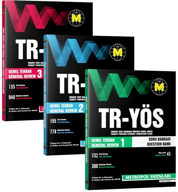 TR-YÖS Genel Tekrar Soru Bankası Seti (3 Kitap)