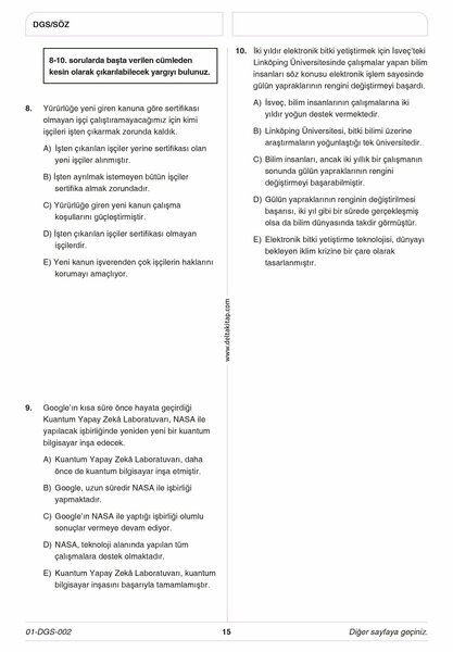 DGS 6’lı Altın Fasikül Deneme Seti | Delta Kültür Yayınları