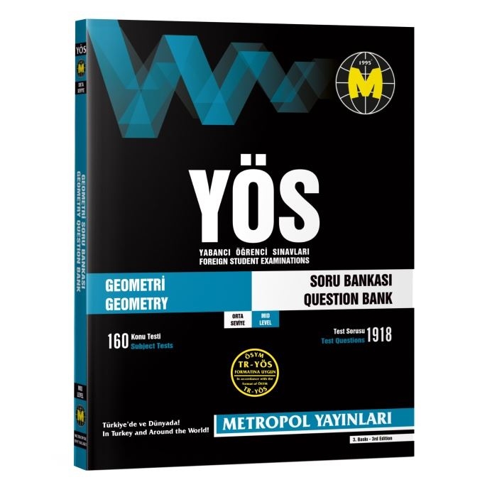 TR-YÖS Set-3 | Orta Seviye Tüm Dersler Soru Bankası Seti | Metropol Yayınları