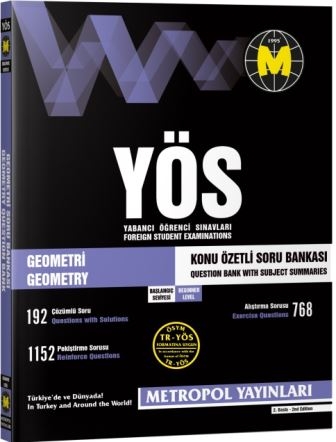TR-YÖS Set-2 | Başlangıç Seviyesi Tüm Dersler Soru Bankası Seti | Metropol Yayınları