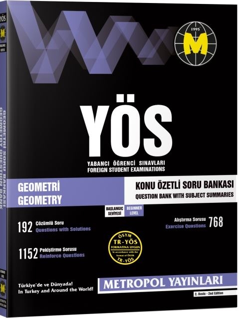 TR-YÖS Geometri Başlangıç Seviyesi Soru Bankası | Metropol Yayınları