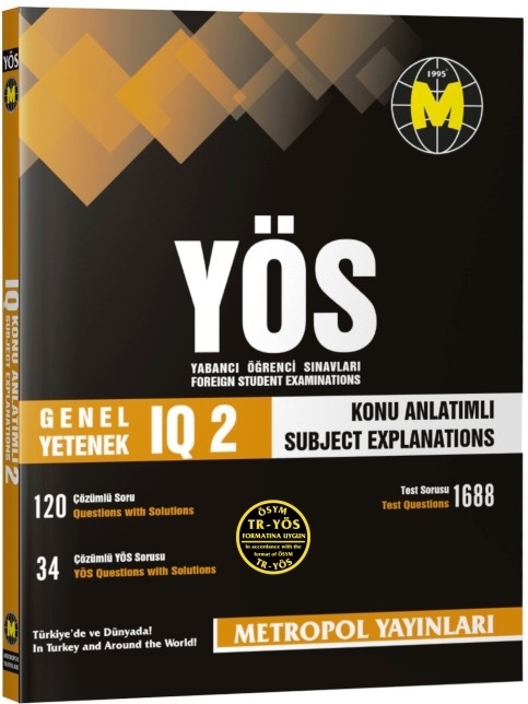TR-YÖS Genel Yetenek IQ-2 Konu Anlatımlı ve Örnek Çözümlü | Metropol Yayınları