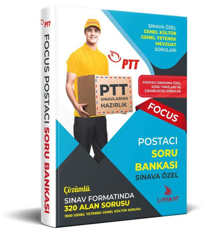 Liyakat Yayınları 2023 PTT Postacı Sınavlarına Özel Hazırlık Soru Bankası FOCUS