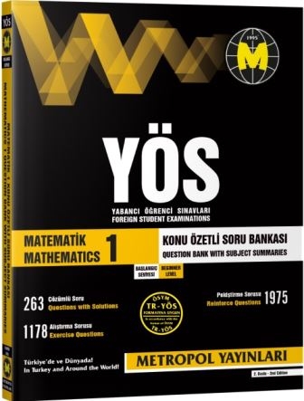 TR-YÖS Set-2 | Başlangıç Seviyesi Tüm Dersler Soru Bankası Seti | Metropol Yayınları