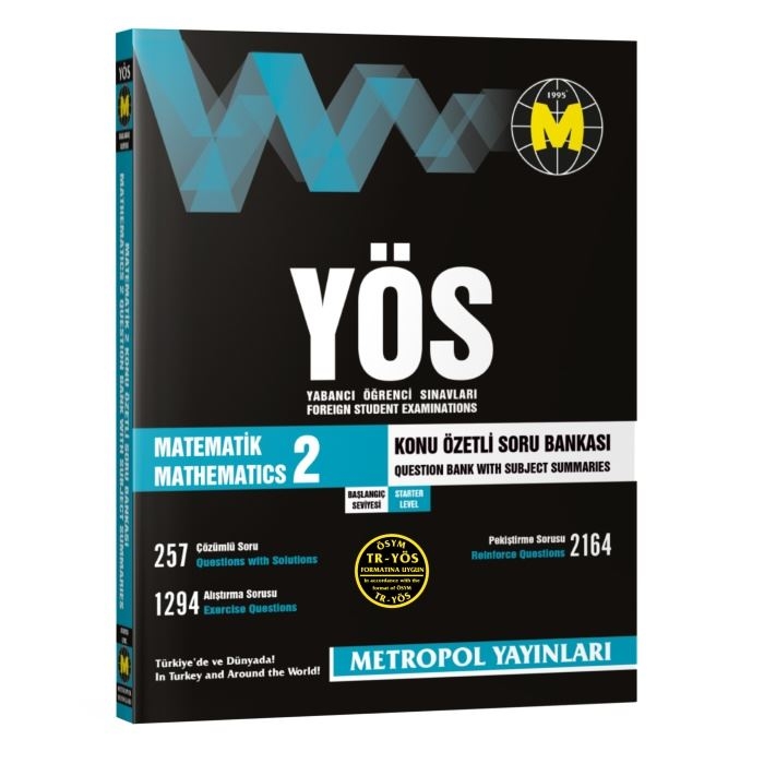 TR-YÖS Set-3 | Orta Seviye Tüm Dersler Soru Bankası Seti | Metropol Yayınları