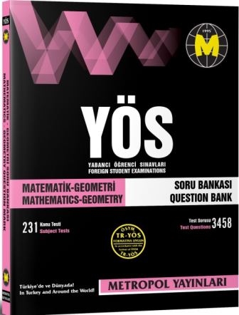 TR-YÖS Set-2 | Başlangıç Seviyesi Tüm Dersler Soru Bankası Seti | Metropol Yayınları