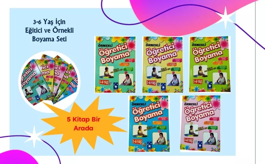 3-6 Yaş Örnekli Öğretici Boyama Kitabı