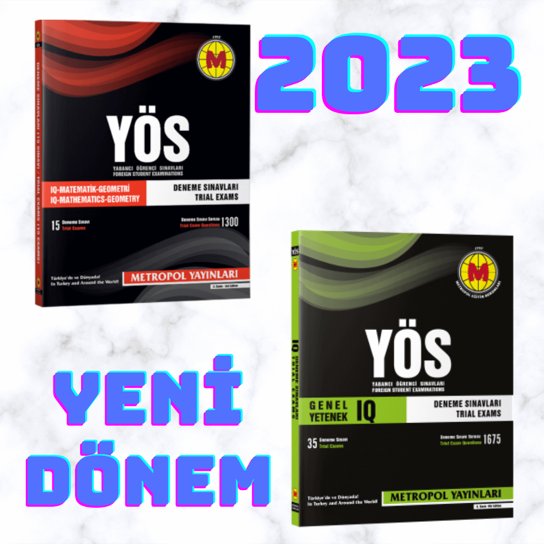 Süper Set Metropol Yayınları 2023 YÖS 30 deneme IQ Genel Yetenek  Deneme Sınavı 2 Kitap 50 deneme