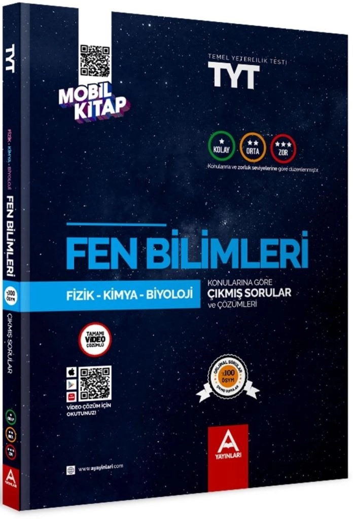AYT ve TYT Fen Bilimleri Çıkmış Sorular Seti | Konu ve Zorluk Derecesine Göre Sıralı | A Yayınları