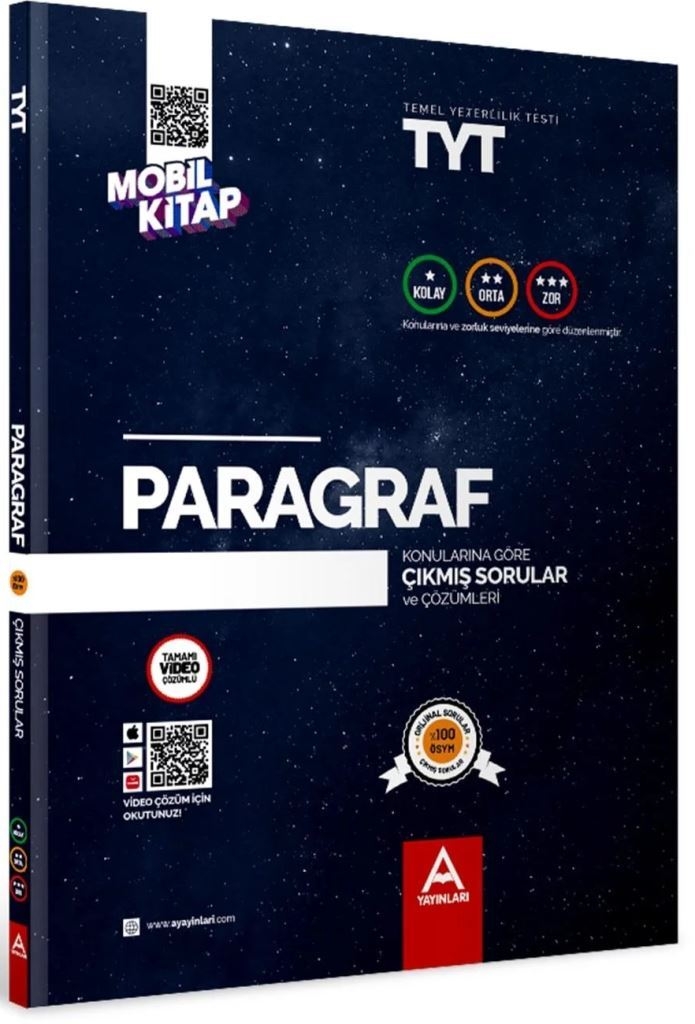 TYT Paragraf Konularına ve Zorluk Derecesine Göre Çıkmış Sorular | A Yayınları