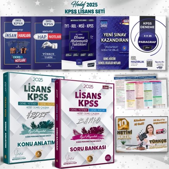 KPSS Lisans Efsane 9’lu Set – Konu Anlatımı + Soru Bankası + 7 Hediye | 2025 ÖSYM Müfredatına Uygun